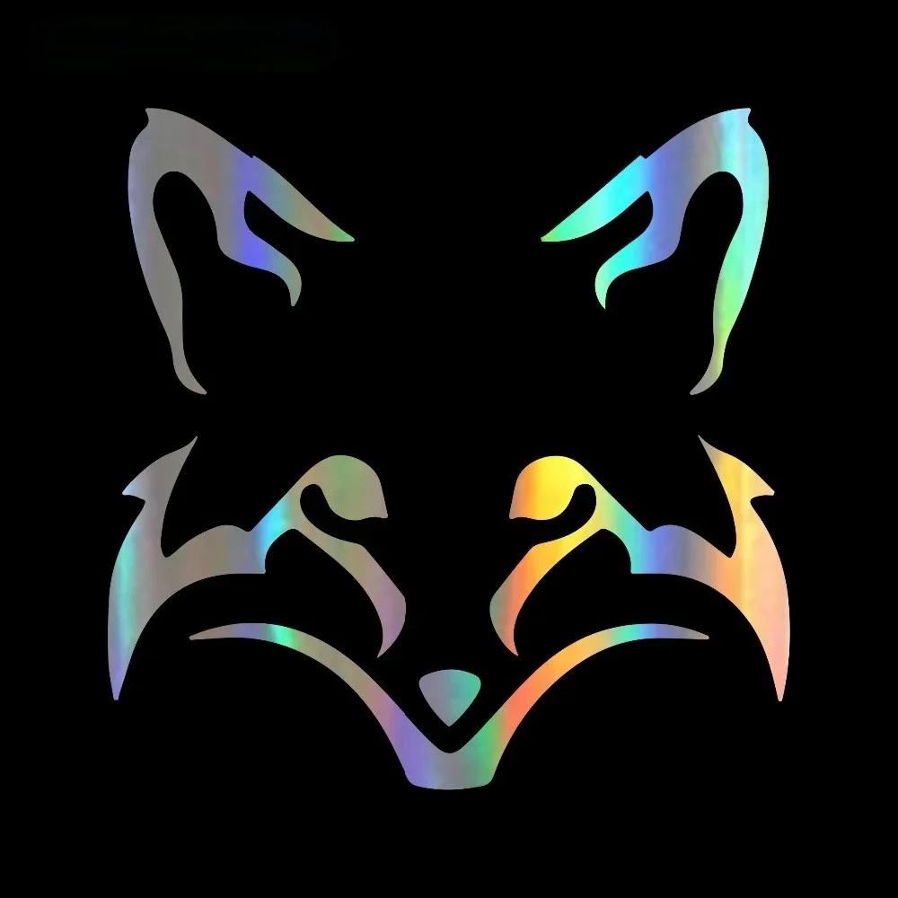 

Car Stickers Decor Motorcycle Decals Cute Fox Face Decorative Accessories Creative Sunscreen Waterproof PVC,14cm*14cm