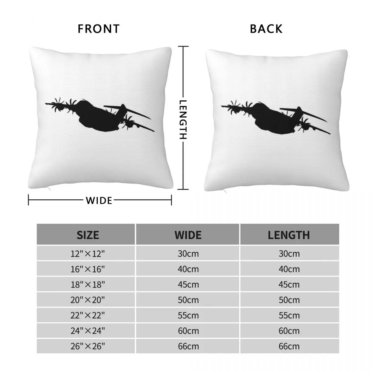 Airbus A400m Europe Transport Military Square Pillowcase Polyester Linen Velvet Pattern Zip Decor Car Cushion Cover