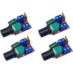 4pcs DC Mini Motor PWM Speed Controller Small LED Dimmer 5A 90W 3V 6V 12V 24V 35V Speed Control Switch 5A 90W PWM