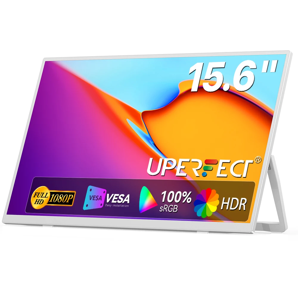 

Портативный монитор UPERFECT 1920*1080, 15,6 дюйма, 60 Гц, с подставкой для ноутбука, XBox, PS4/5, ТВ-приставки, мобильного телефона, ПК, Mac, iPhone