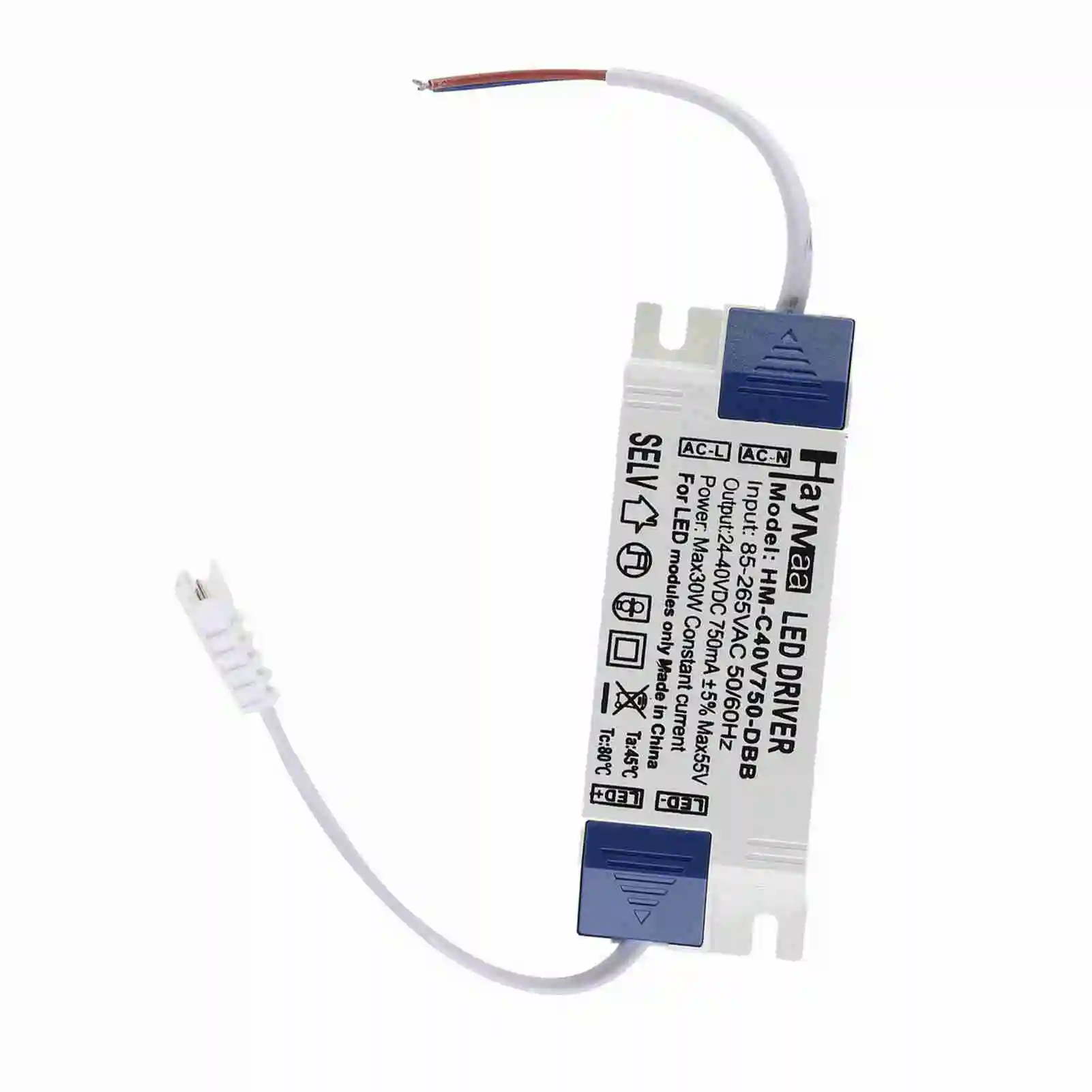 30W LED Driver Constant Current 750mA LED Light Transformer Input AC85‑265V Output DC24‑40V
