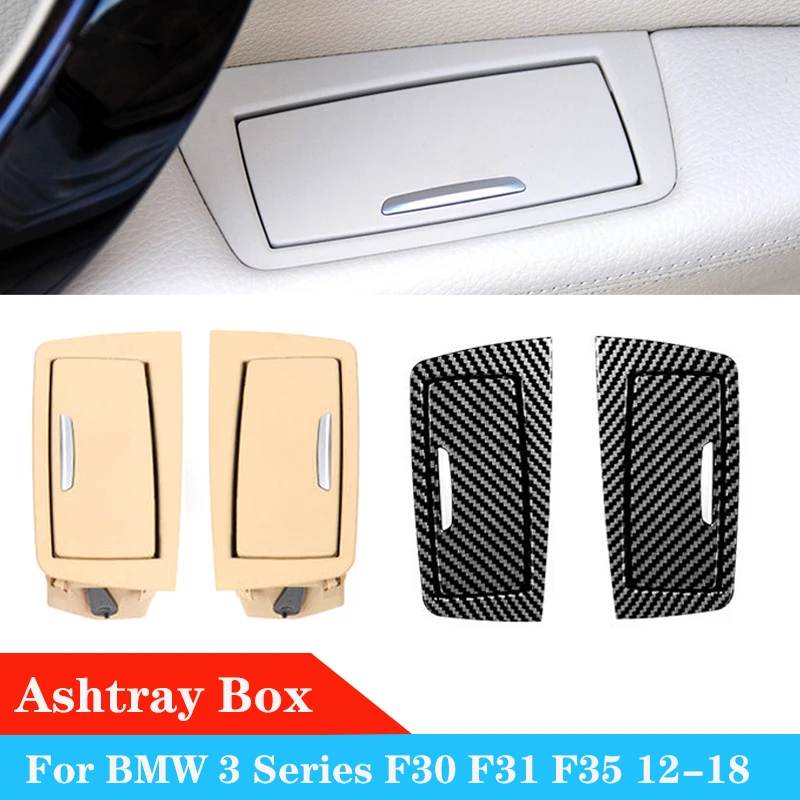 

For BMW 3 Series F30 F31 F35 320Li Carbon Fiber Car Ashtrays ABS Rear Door Ashtray Box Cover Left Right Auto Accessories 12-18