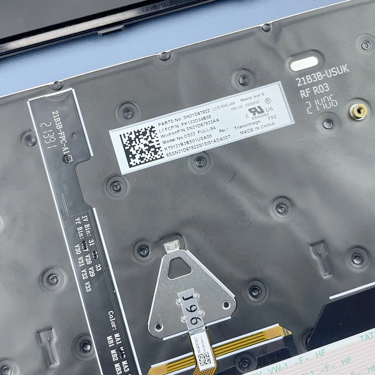 لوحة مفاتيح الكمبيوتر المحمول باللون الأسود والخلفي الأمريكي لأجهزة Lenovo Thinkpad L14/T14 Gen 3/P14s Gen 3/SN21D67822 (2022) /CS22FBL-84 #6