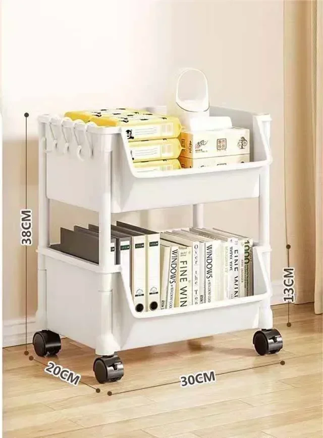 Chariot de rangement roulant polyvalent à 2 à 5 niveaux avec roulettes, parfait pour salle de bain, 