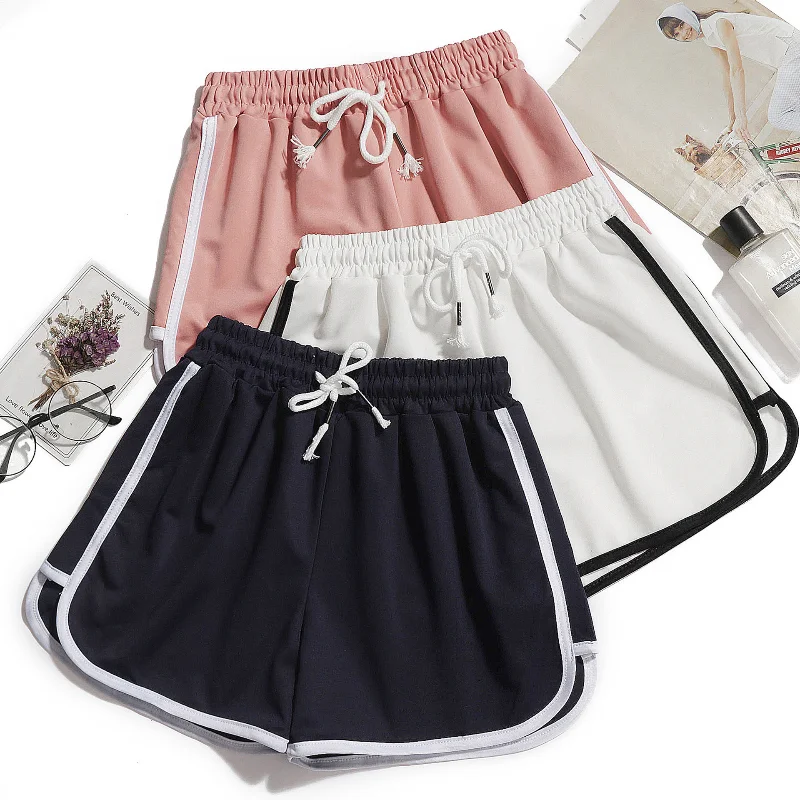 Women yoga Shorts Summer outer wear mid-waist casual loose straight pants lady stylish thin breathable wide leg gym short pants, image 2