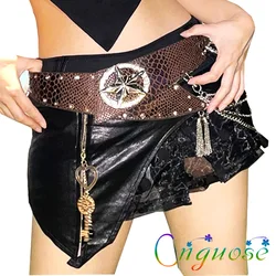 Summer Free shipping Sexy Nightclub PU leather Denim Mini Short Skirts Shorts Culottes with Belt