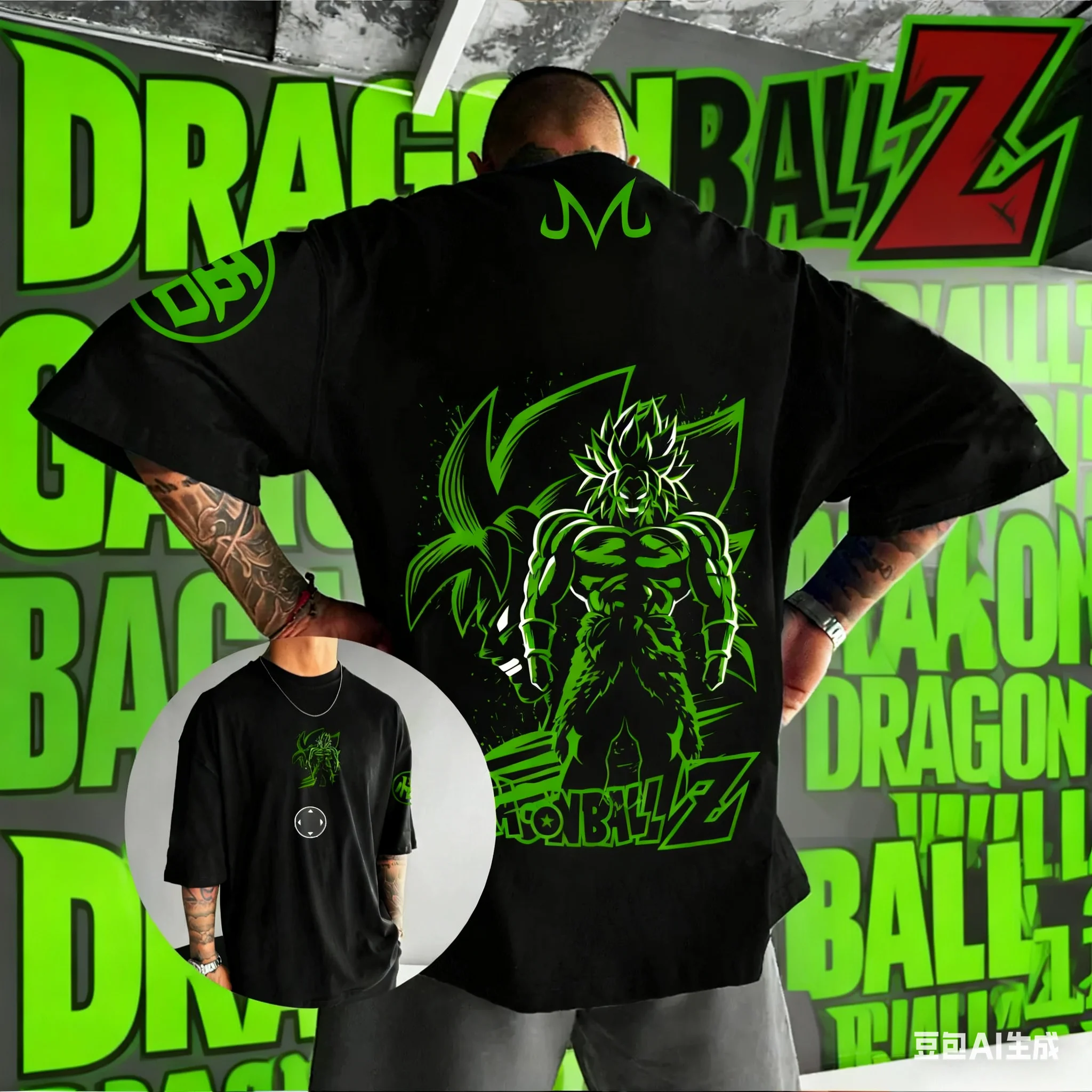 

2025 New Dragon Ball Series Broly Character T-shirt, Extra-large Y2k Summer Print, 100% Pure Cotton Loose Casual T-shirt