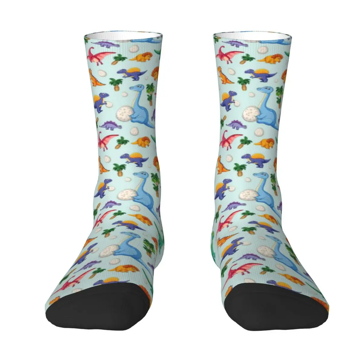 Colorful Cute Dinosaurs Socks Spring Cartoon Dinos Jungle Stockings Ladies High Quality Socks Custom Skateboard Anti-Slip Socks