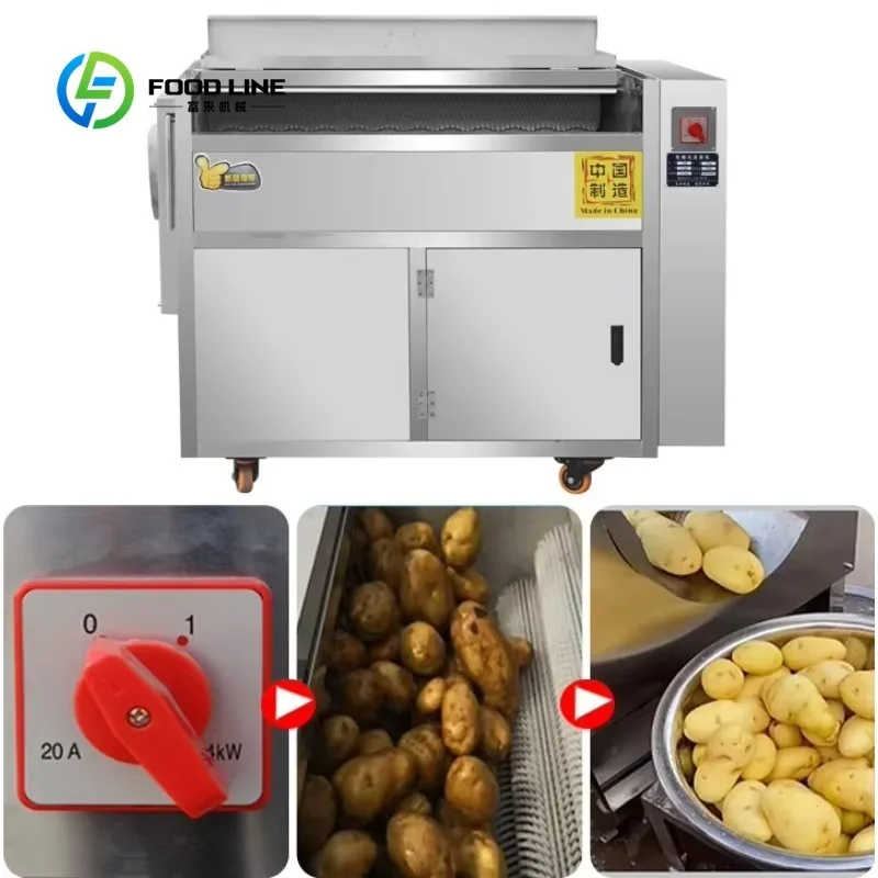 Custom Commercial Fruit Processing Machine New Condition Potato Washing Peeling Machinery for Taro for Sweet Candy Production