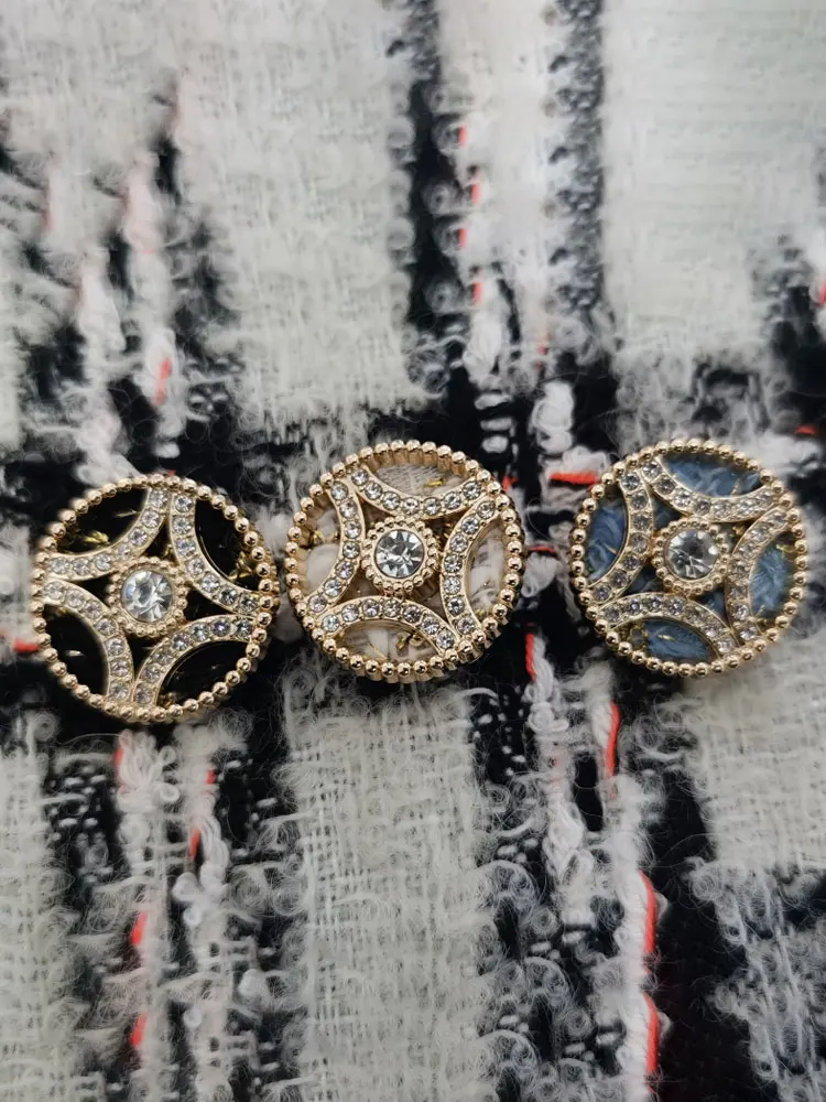 6 stücke 18/22mm Runde Metall Strass Knöpfe Für Kleidung Mantel Windjacke Pullover DIY Nähen Zubehör Nähen Taste DIY Neue – Detail 5