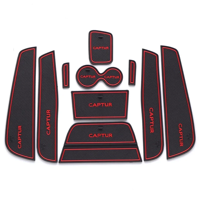 For Renault Captur 2013~2018 Samsung QM3 3D Rubber Mat Lnterior Anti Slip Mat Door Slot Pad Cup Cushion Groove Mat Accessories