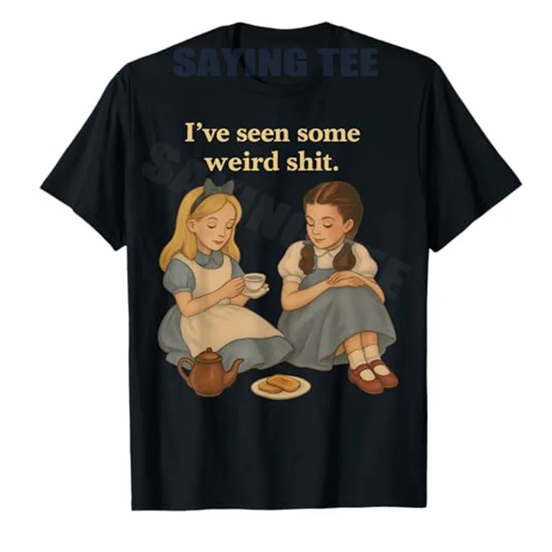 Ich habe etwas seltsames Scheiße gesehen. Lustiges sarkastisches Zitat-T-Shirt, Geschenk, Sarkasmus-Humor, Retro-Spruch, T-Shirt, Y2k-Snarky-Grafik, Neuheitskleidung