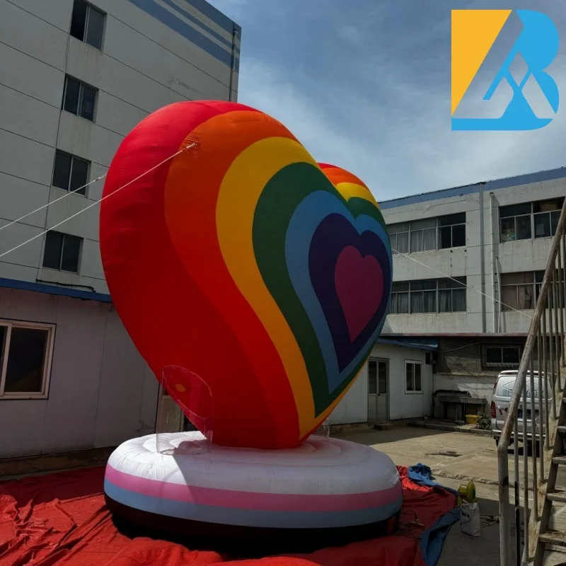 Bespoke 90s Party Decor Party Giant Inflatable Rainbow Heart Model for Magic Party Decorations Toys