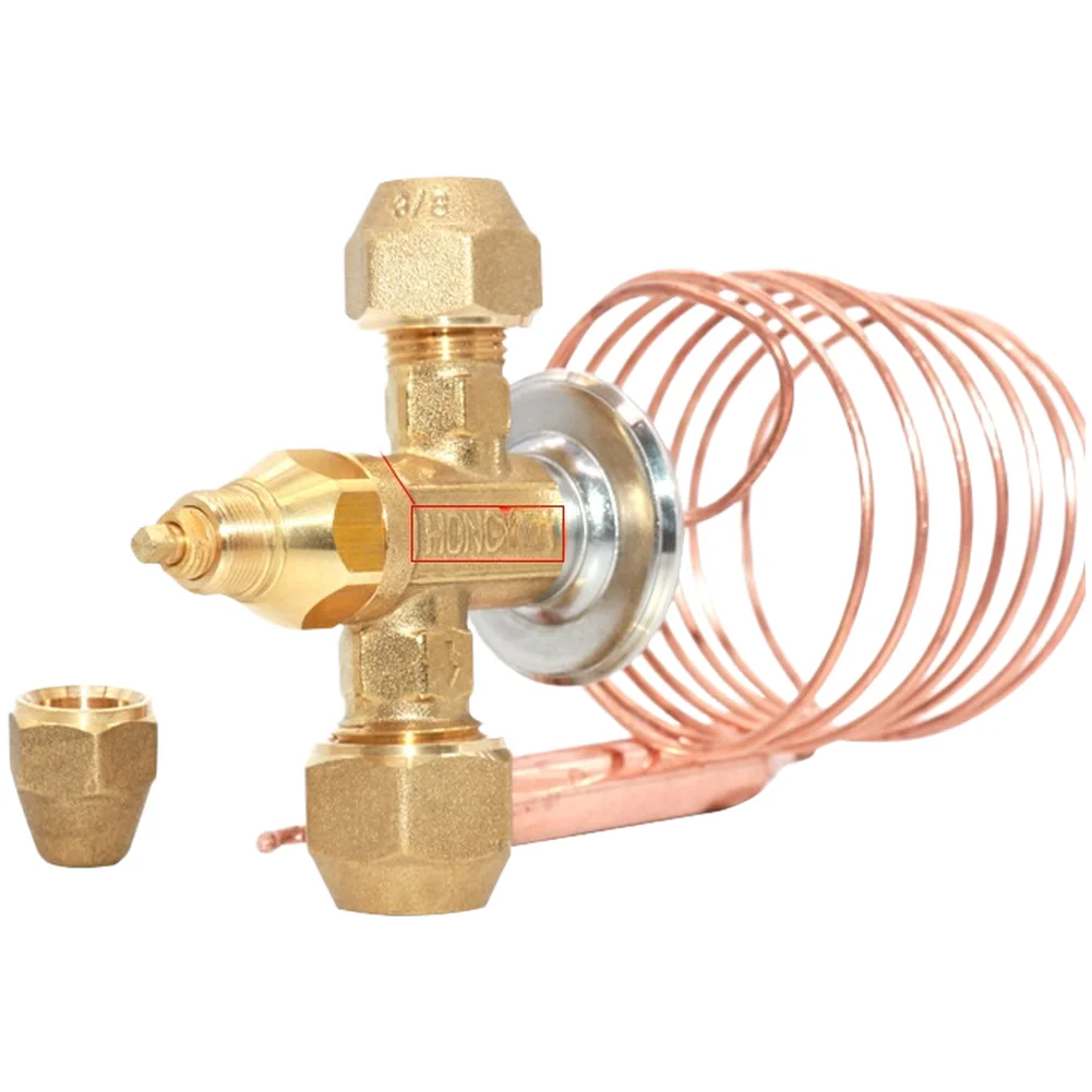Brass Thermal Expansion Valve RF22 Series for R22 Refrigerant Systems Manual Superheat Adjustment 2C For Cold Room Use