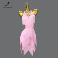 Nuevo vestido de competición de baile latino, traje para fiesta de graduación, falda con flecos de salón, traje de escenario, ropa de línea, ropa personalizada para niña