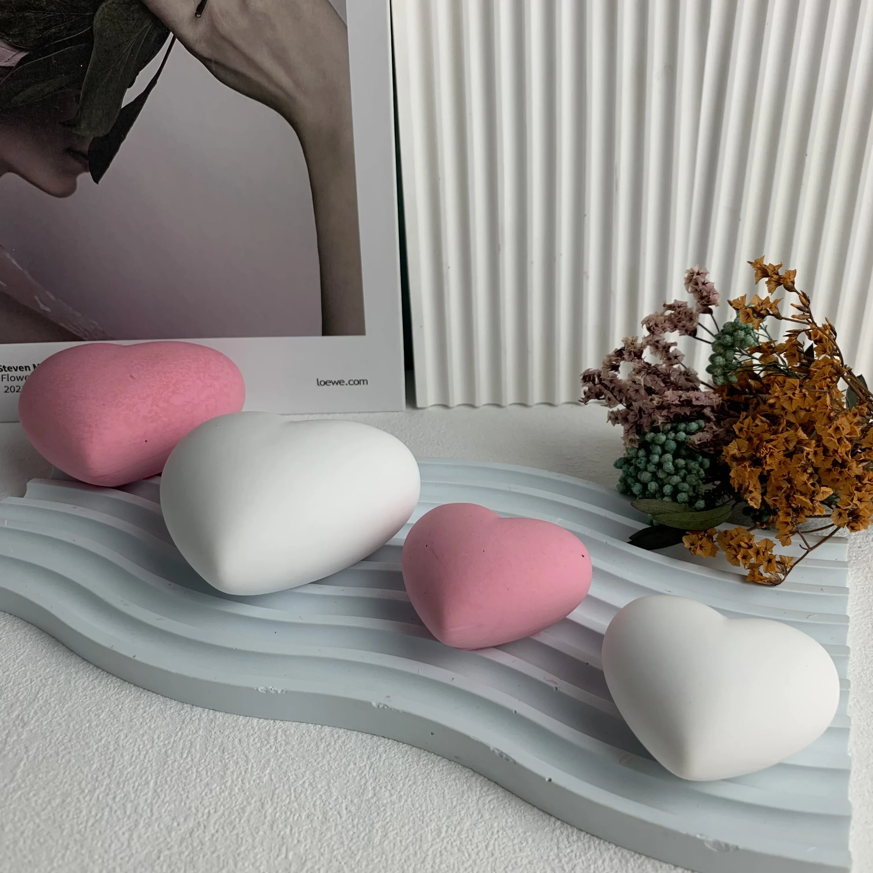 3D Love Heart stampo per candele in Silicone fai da te aromaterapia gesso stampo per sapone decorazioni per la casa ornamento candela fatta a mano