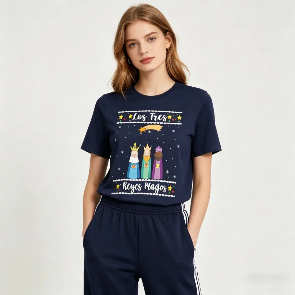 Camiseta Los Tres Reyes Magos, Camisetas Los Reyes Magos, Tops Navideños, Ropa Española, Camisas, Camisetas de Moda para Hombre, Camiseta Streetwear