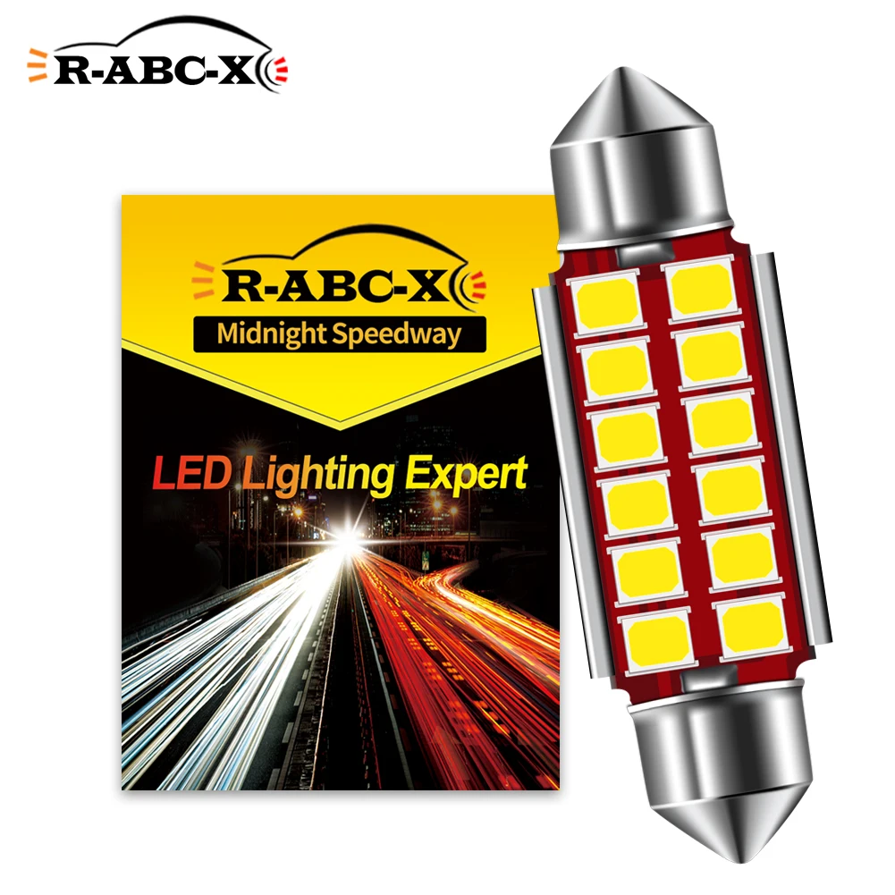 RUIANDSION 2x Festoon C5W C10W LED Bulb CANBUS 31mm/36mm/39mm/41mm Car LED Lamp Interior Dome Reading Plate Lights 4300K  6000K