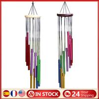 Outdoor Garden Wind Chime 12 Metal Tubes with Hook Wind Chimes Pendant Hanging Metal Pipe Wind Chimes Bells for Garden Home Yard