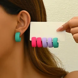 aretes para mujer Multi Enamel Colors Bohemia Earrings For Women Colorful Fashion Post Stud Girl Jewelry Gift