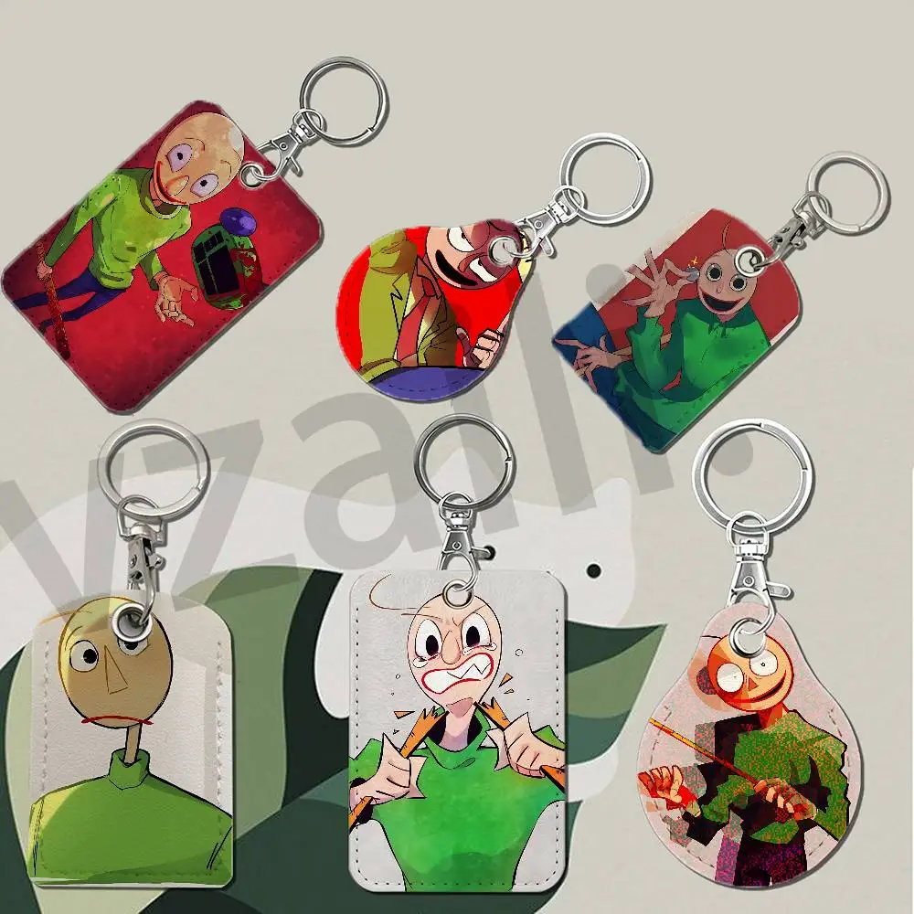B-Baldi s Basics in E-Education and L-Learning Protective Printed Leather Card Case Metal Keychain Accessory