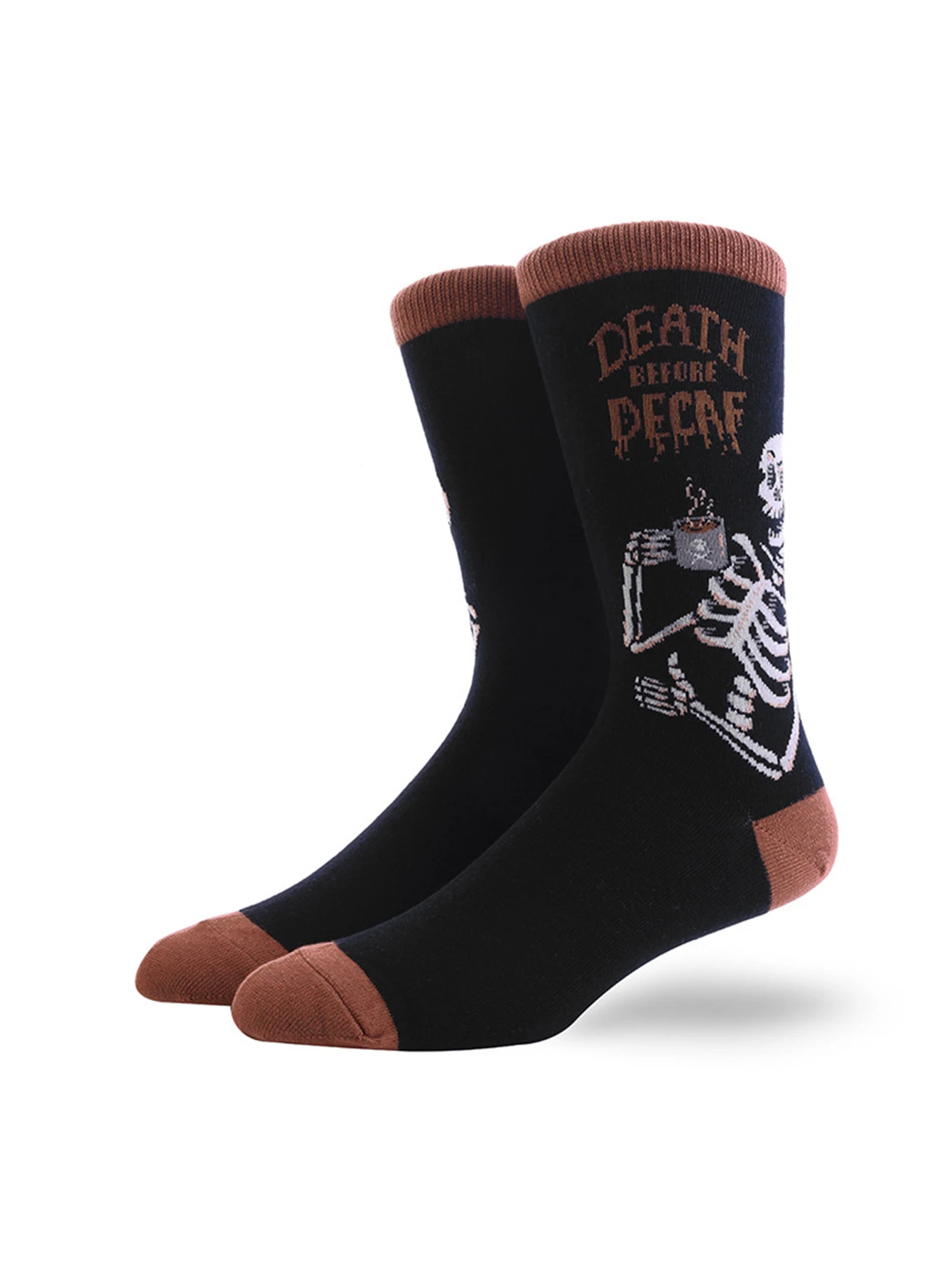 3 pairs unisex women men skull character Halloween party grunge style crew socks for men women