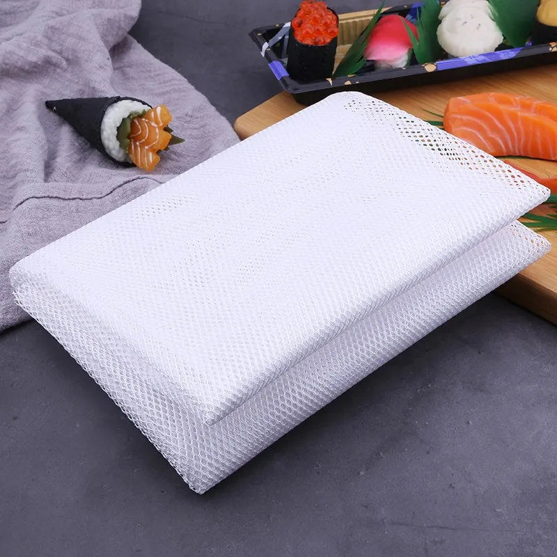 Toalla de arroz blanca, paño cuadrado de arroz, toalla de cocina, tienda de Sushi, cantimplora, restaurante, Hotel, Chef, estera de toalla de red de arroz para Sushi al vapor usada