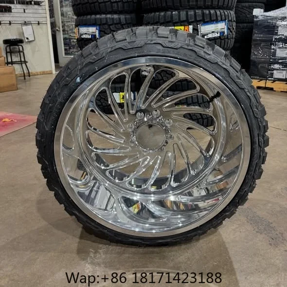 【Hot】Premium Polished 24x14 Deep Lip BENDER Rims for Ford F250 Super Duty for Chevy Silverado 2500HD 8x170 Lifted Diesel Truck W