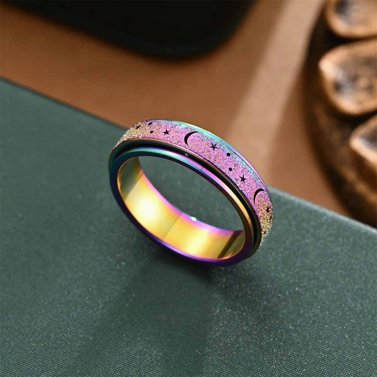 Anxiety Ring for Women Men Spinner Ring Fidget Ring Titanium Stainless Steel Toys Adults Spinner Rings for Anxiety Fidget Rings
