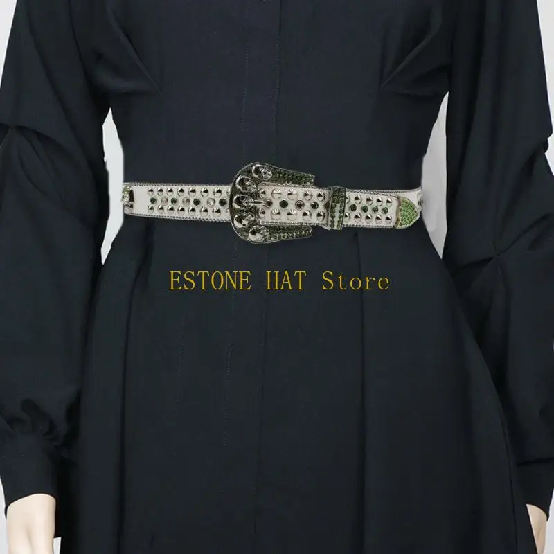 

49MF блестящий пояс со стразами, шипованный люверс, пряжка, заклепки, костюмы, сверхпрочные стразы для джинсов, брюк