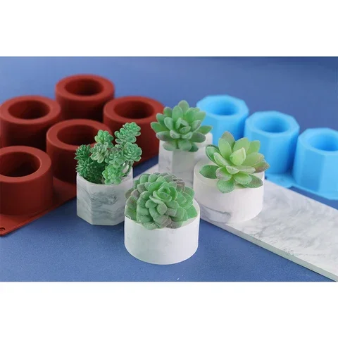 

3D Flowerpot Silicone Mold DIY Succulent Concrete Planted Mold Cement Epoxy Resin Craft Storage Jar Candle Tank Mould Home Decor