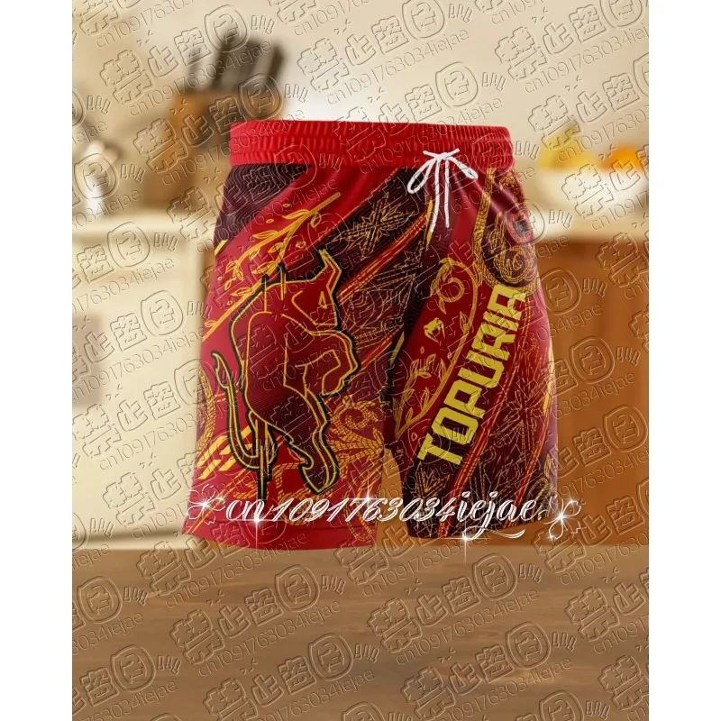 

UFC Bullfighter TOPURIA красные гоночные шорты мужские свободные дышащие быстросохнущие спортивные шорты фитнес-тренировочные боевые шорты