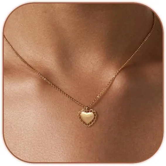 

Милое колье с сердечком, изящное, с позолотой 18K, миниатюрный кулон в форме сердца, колье-чокер, маленькое золотое колье с открытым сердцем, цепочка для женщин.
