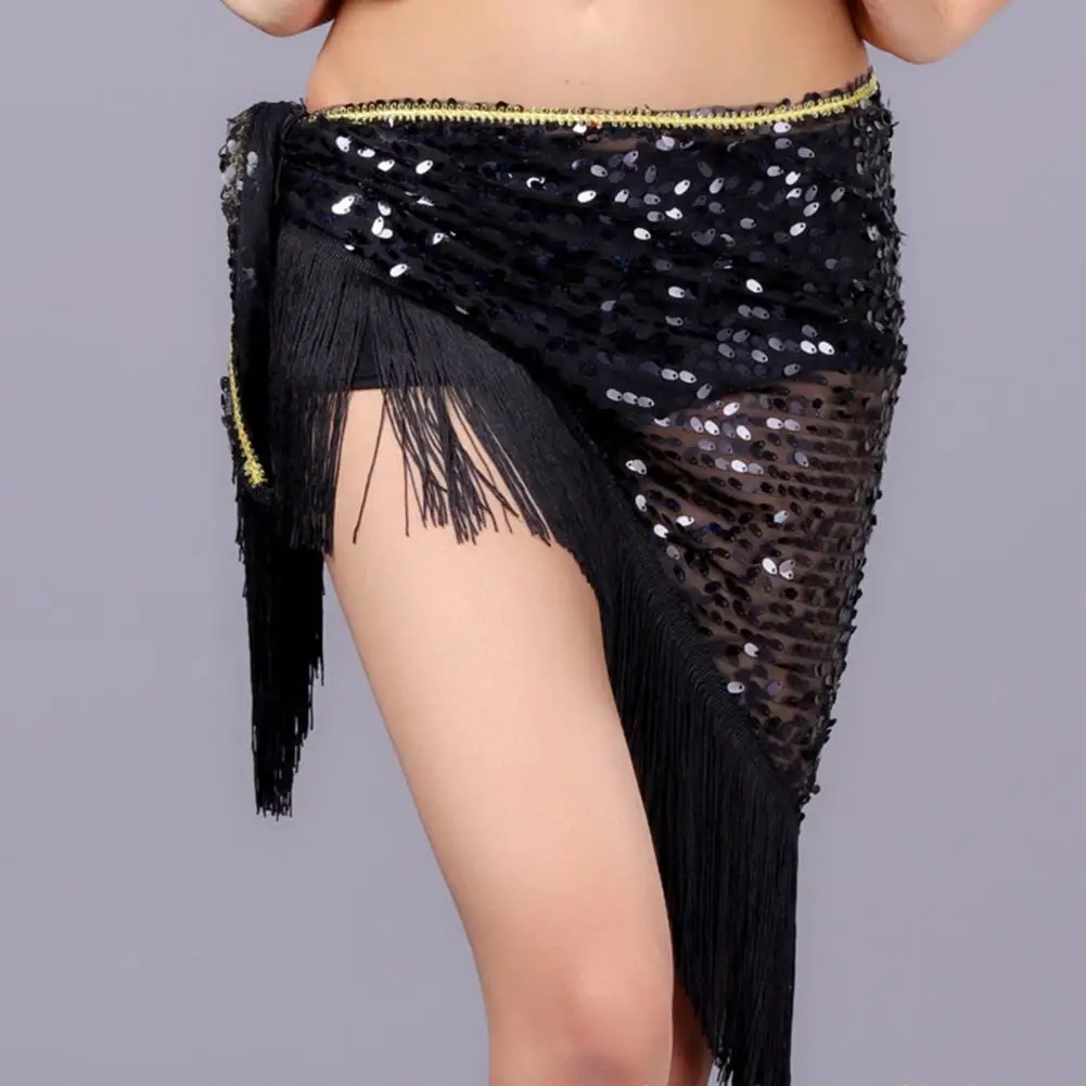

Женский платок для танца на животе с кисточками и пайетками, треугольная юбка-накидка, поясная цепочка, костюм для выступлений на музыкальных фестивалях