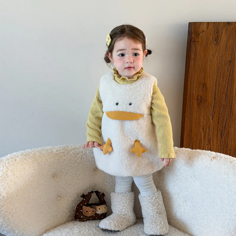 

Zaili Children's Clothing Girls' Dress with Fleece Winter Wear2025New children's vest dress princess dress for girls baby dress