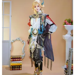 Game Genshin Impact Cosplay Costume Kaveh Cos Outfits Men Wig Halloween Carnival Role Play Party Suit Wigs Full Set