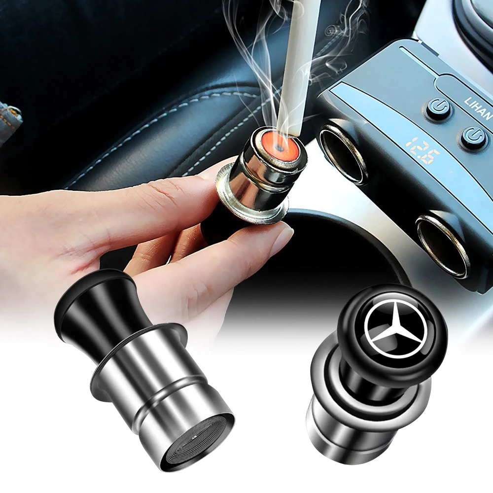 12 V Car Cigarette Lighter Auto Emblem Cigarette Lighter for Mercedes Benz W204 W205 Amg W211 W212 W213 Smart Fortwo W203 W202