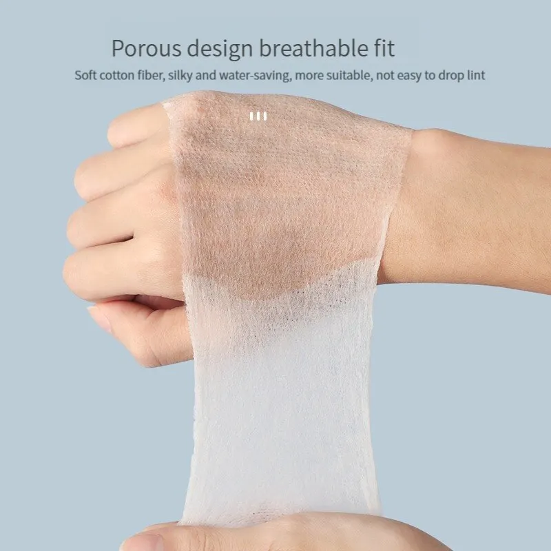 200PCS 젖은 면 스트레치 일회용 물 절약 면 패드 휴대용 메이크업 제거 면 조각 통기성 얼굴 마스크 종이