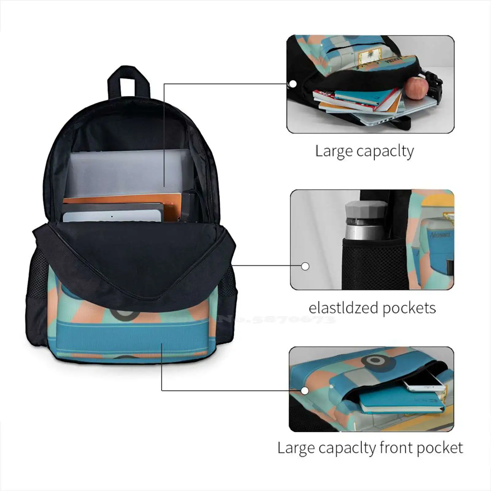 Vintage Touring Caravan Adventure Backpacks For School Teenagers Girls Travel Bags Eriba Puck Eriba Triton Eriba Caravan