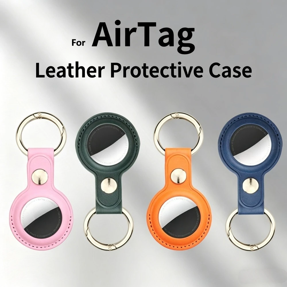 

Leather Case Protective Cover for Apple Airtag Tracker Anti-lost AirTag Keychain Leather Sleeve for Airtags