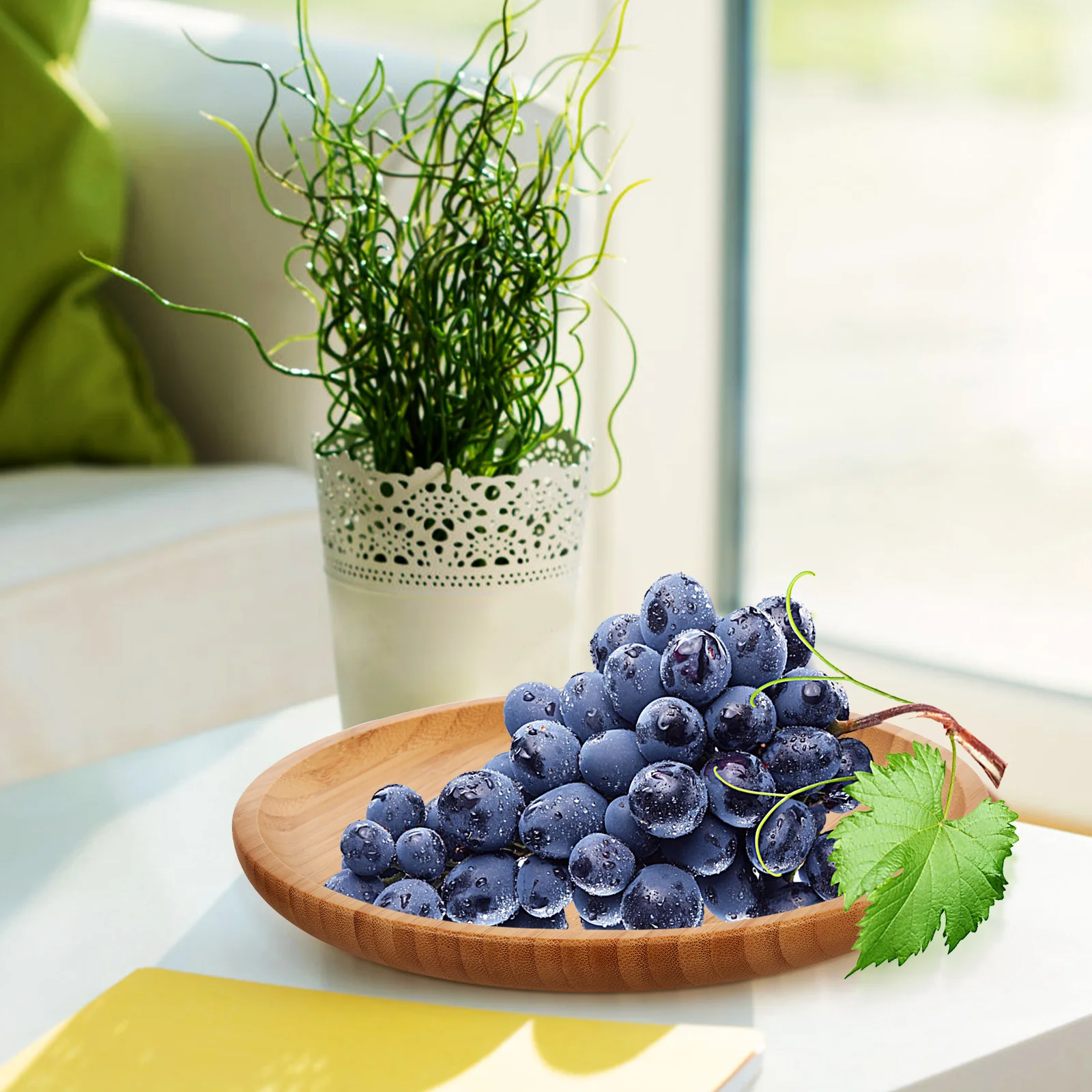 

Round Wooden Serving Plate For Fruit Tea Snacks Small Storage Tray Decorative Pastry Platter Christmas Party Wedding Fruit Bread