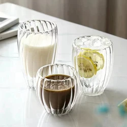 250-450ML Double Wall Glass Cup Transparent Heat-resistant Coffee Cup Tea Milk Juice Mug Home Beer Mug Water Glasse Drinkware