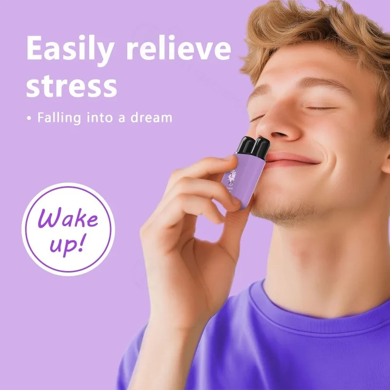 Lavender Essential Oil Nasal Inhaler, Refreshing Mind Soothe Mood Aromatherapy Nasal Stick for Daily Relax Use
