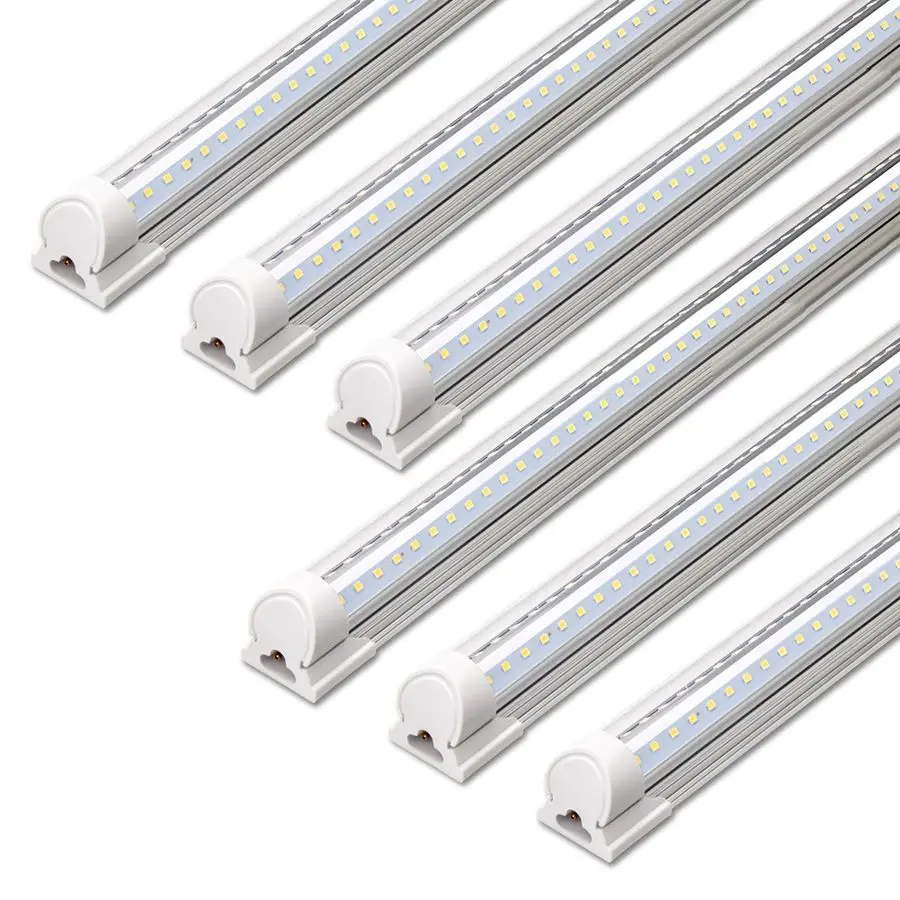 

LED Shop Lights, 40W 5500LM 5000K, 4FT Integrated Fixture, V Shape,T8 Light Tube, Daylight White, Clear Cover, High Output, LED