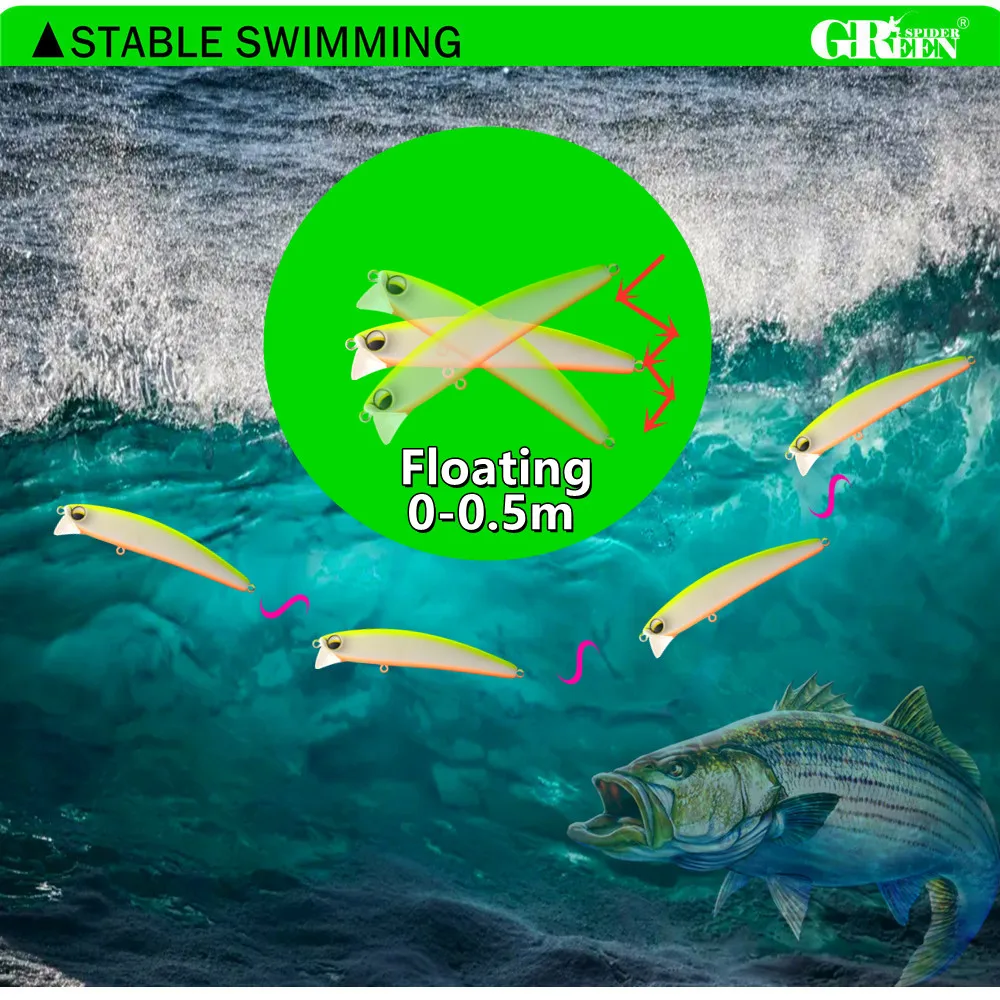GREENSPIDER 90mm 12g Wolfram Gewicht System Top Angeln Lockt Minnow Kurbel Wobbler Qualität Angelgerät Haken Für Angeln – Detail 6