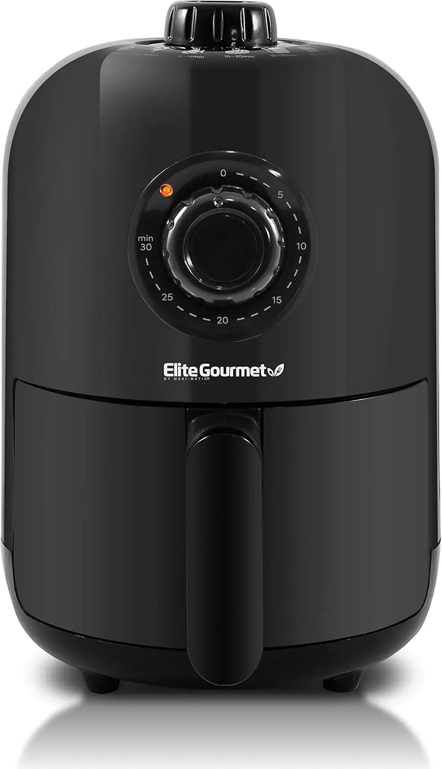 

1.1 Qt. Compact Electric Hot Air Fryer, 1000W Oil-Less Cooker with Timer & Temperature Control, Black