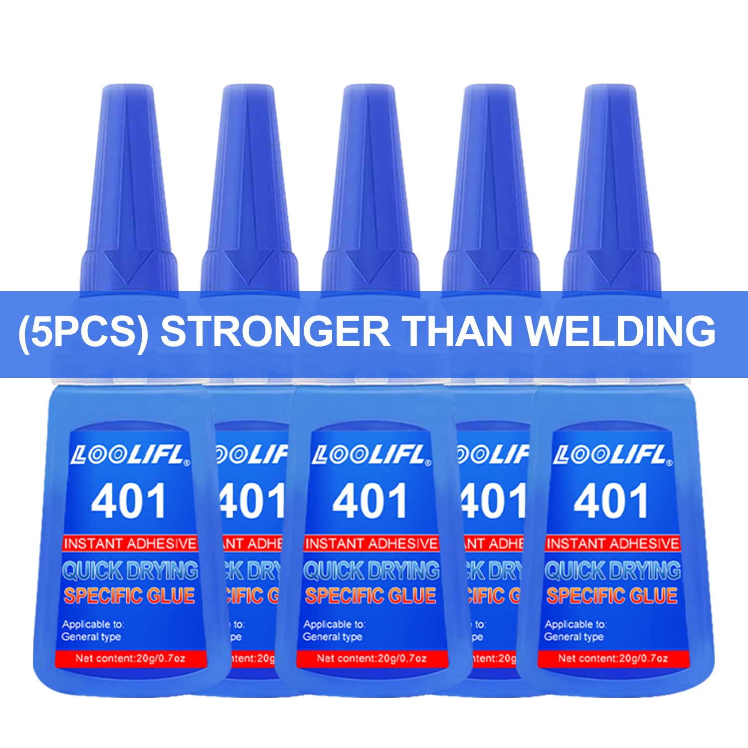 Loolifl 1-7Pcs 401 Instant Strong Super Glue Universal Superglue Mighty Instant Glue for Resin Ceramic Metal Glass Fast Dry Glue