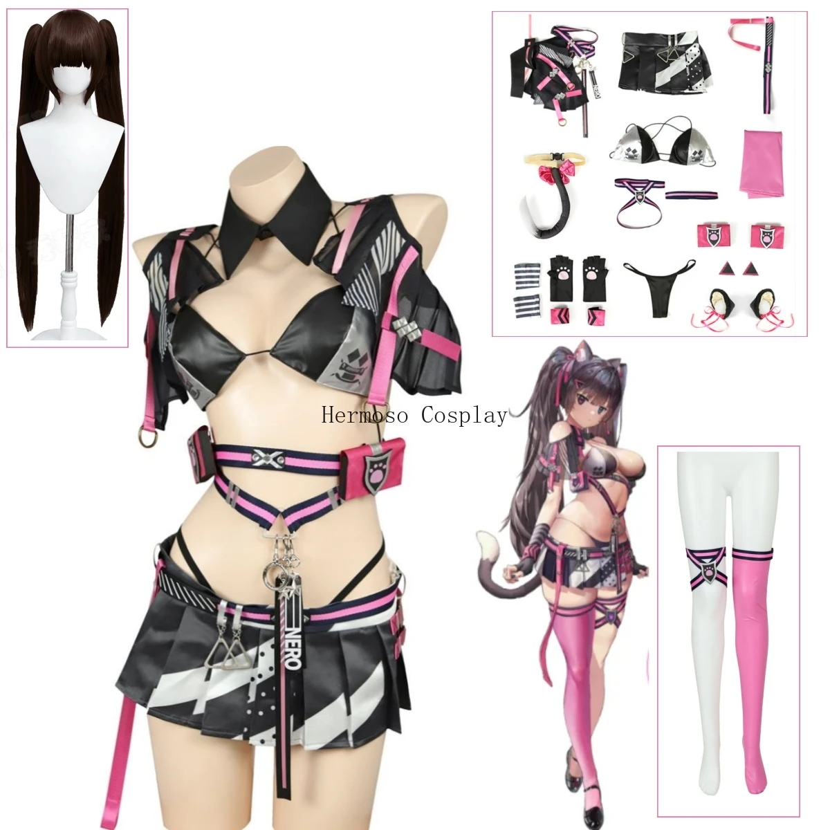 Nikke The Goddess Of Victory Nero Cosplay Costume Game Nikke Sexy Catgirl uniforme costumi parrucca code Halloween Carnival Suit