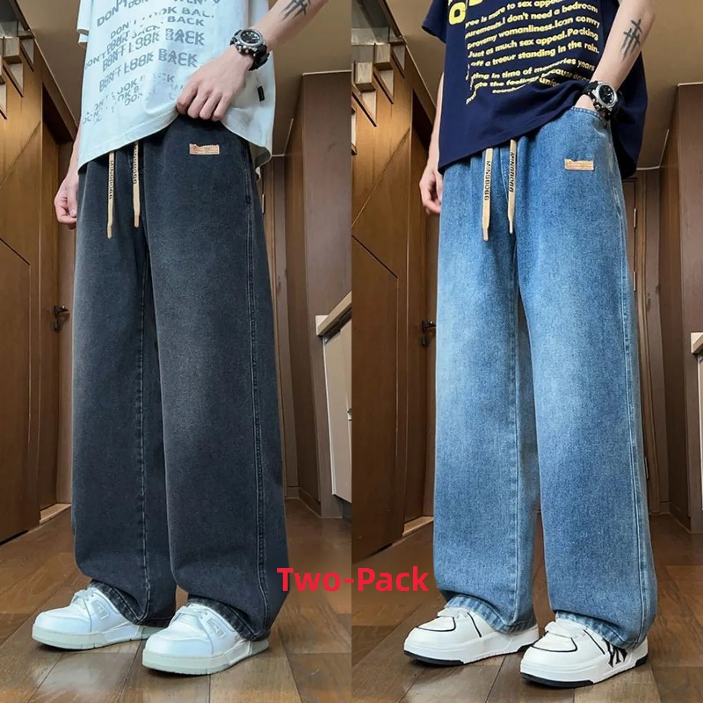 Black + retro blue set of two