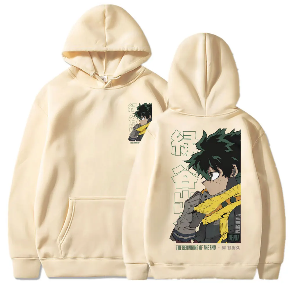 Japanese Anime My Hero Academia Hoodie Deku Izuku Midoriya Vintage Sweatshirt Men Women Casual Oversized Fleece Long Sleeve Male